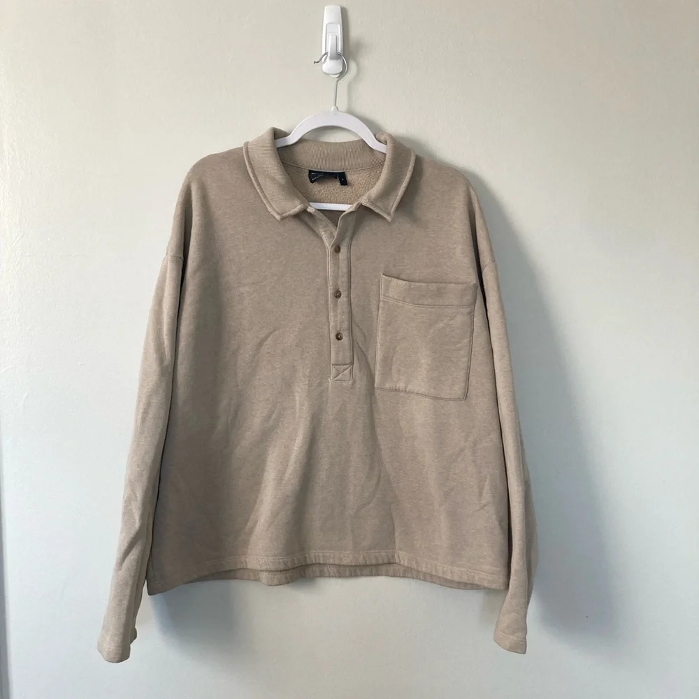 ASOS Mens Cream Long-Sleeve Shirt (XL) - Picture 1 of 7